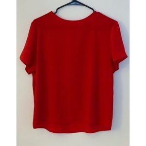 Vintage Hana Sung Red Short Sleeve Blouse